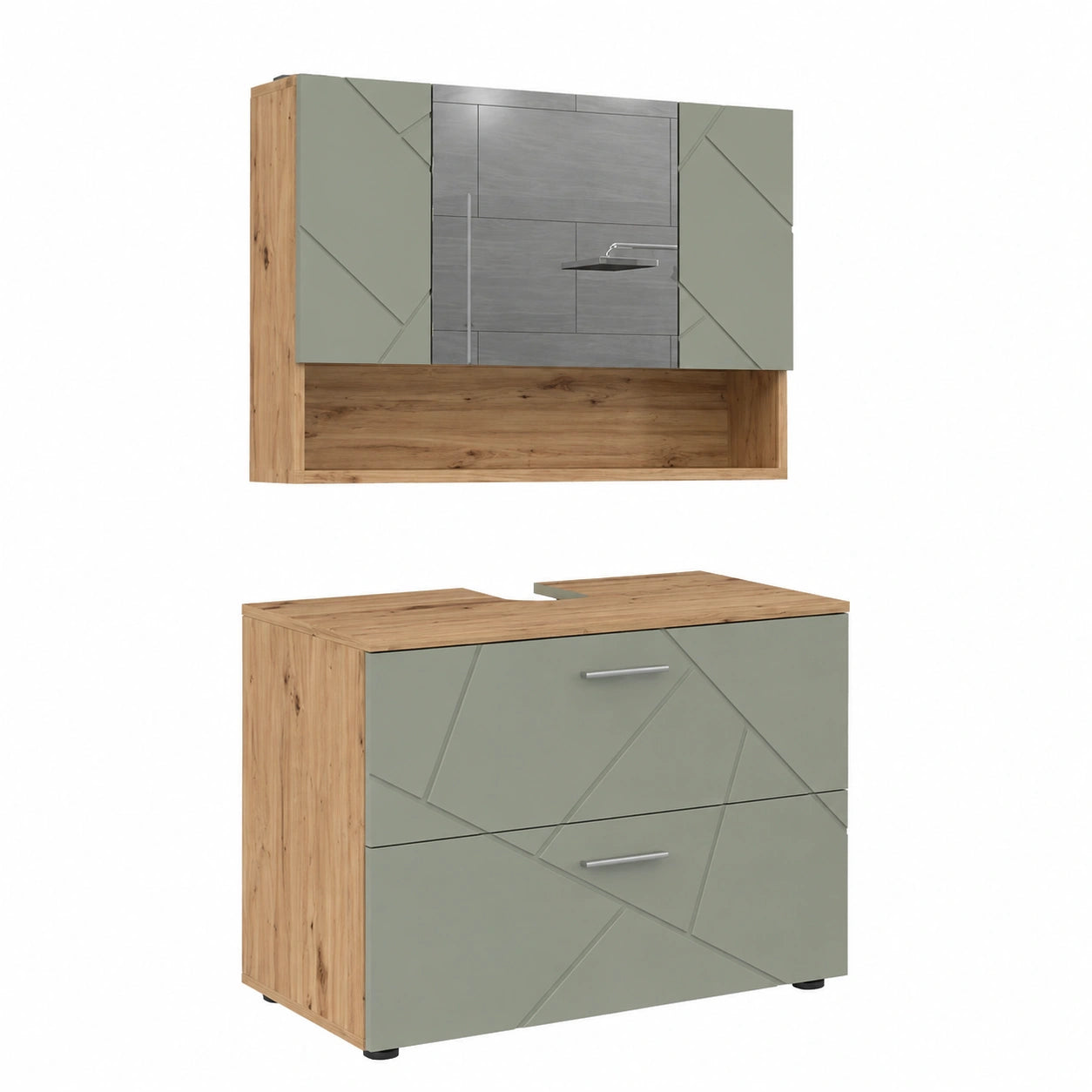 Ensemble de meubles de salle de bain, coloris vert, pour la salle de bain