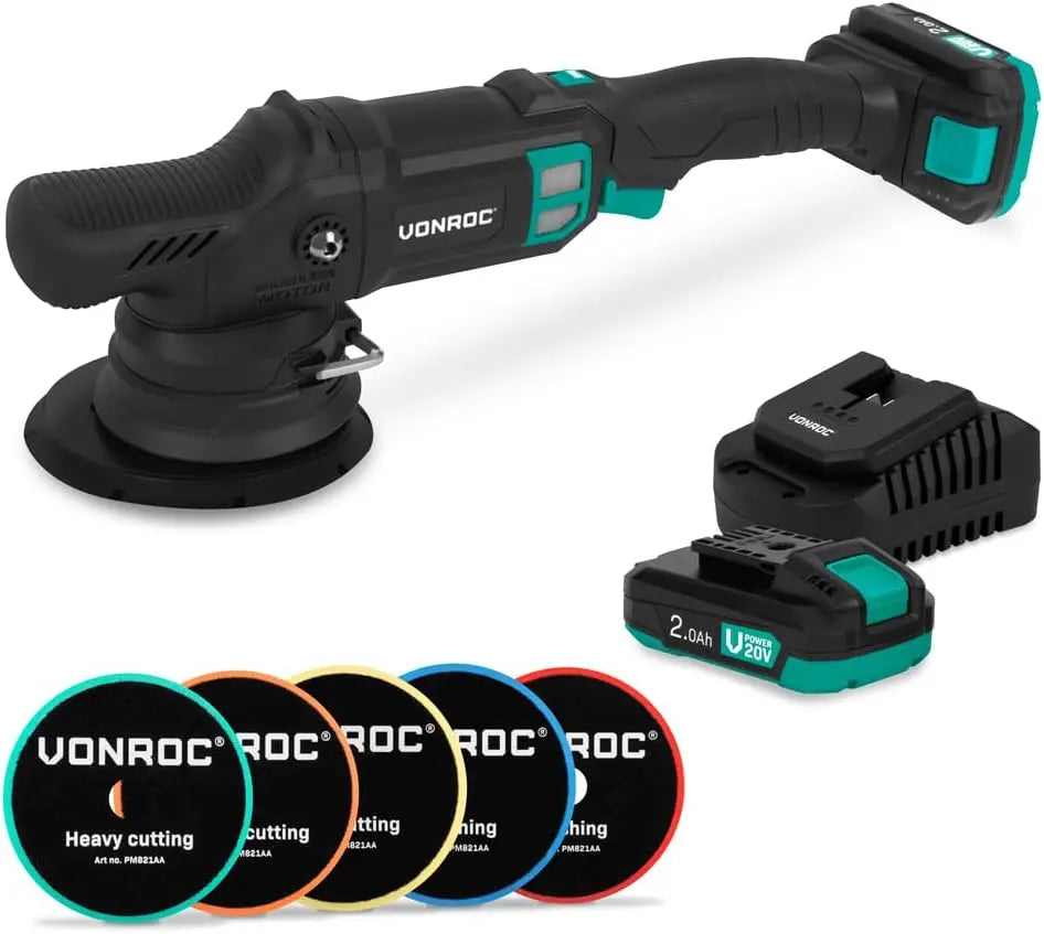 VONROC polisseuse – 20 V, 2,0 Ah