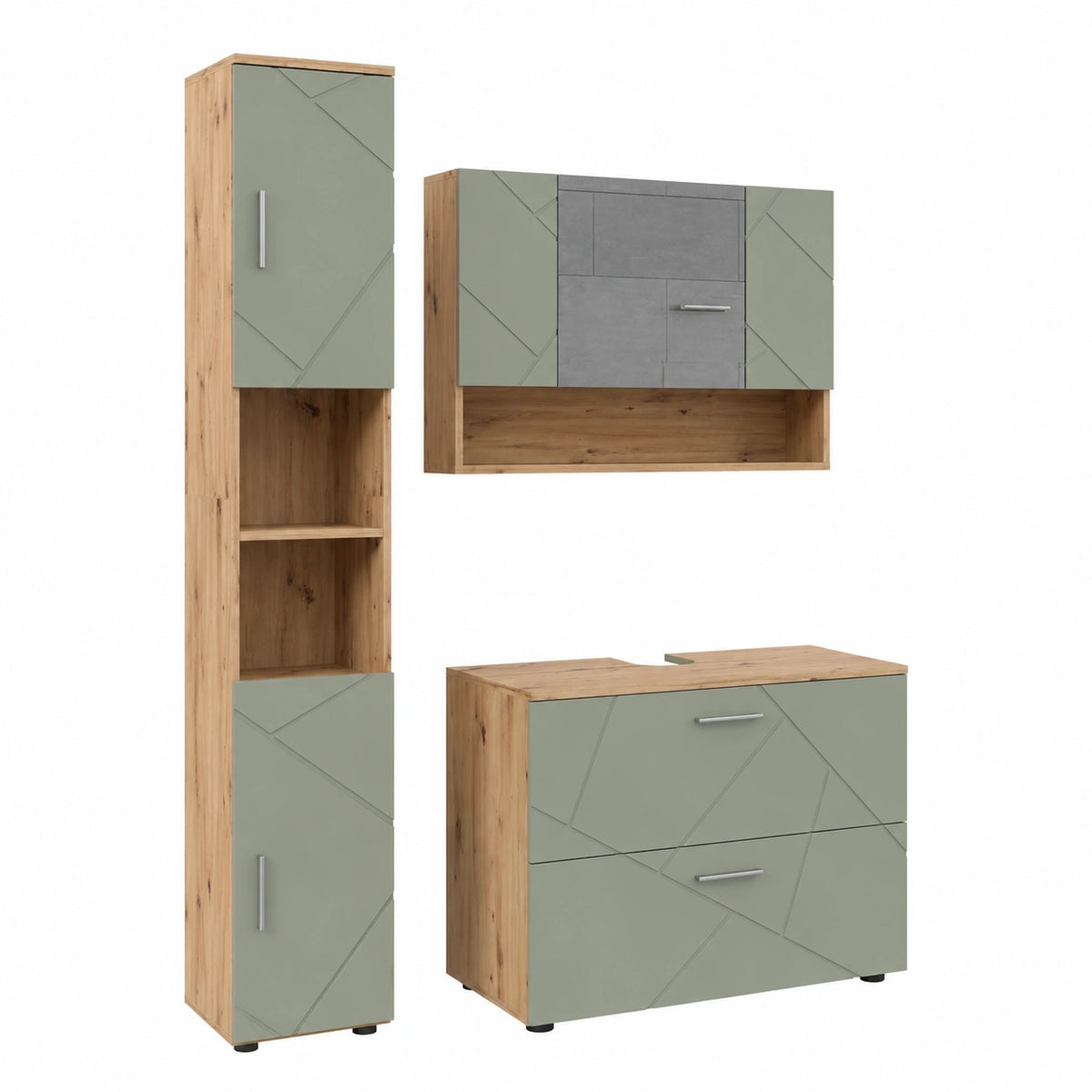 Ensemble de meubles de salle de bain, coloris vert, pour la salle de bain