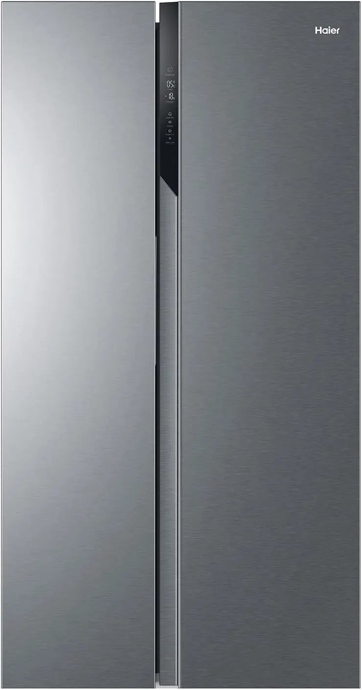 Haier réfrigérateur HSR3918ENPG – 337L / 191L, 177,5 x 90,8 x 64,7 cm, argenté