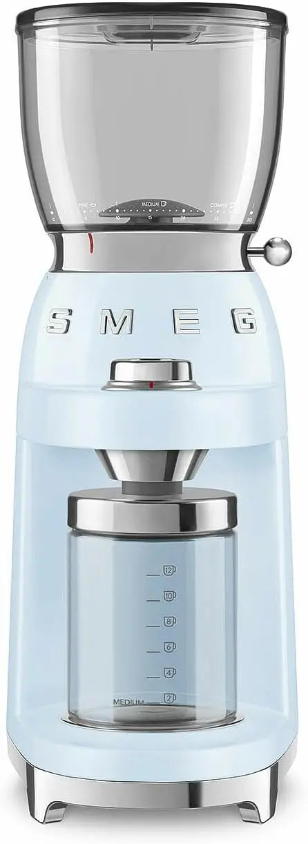Smeg moulin à café CGF11PBEU – 30 niveaux, 150 W, bleu