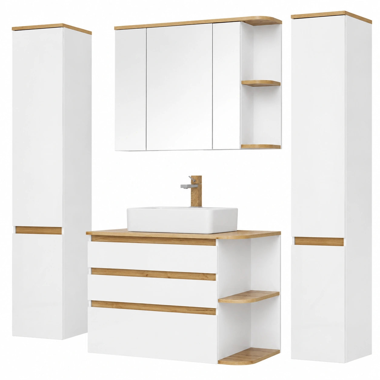 Armoire, avec tiroirs, coloris blanc, pour la chambre