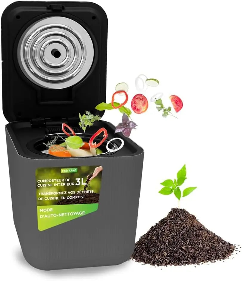 Nutrichef composteur – électrique, 3L, gris