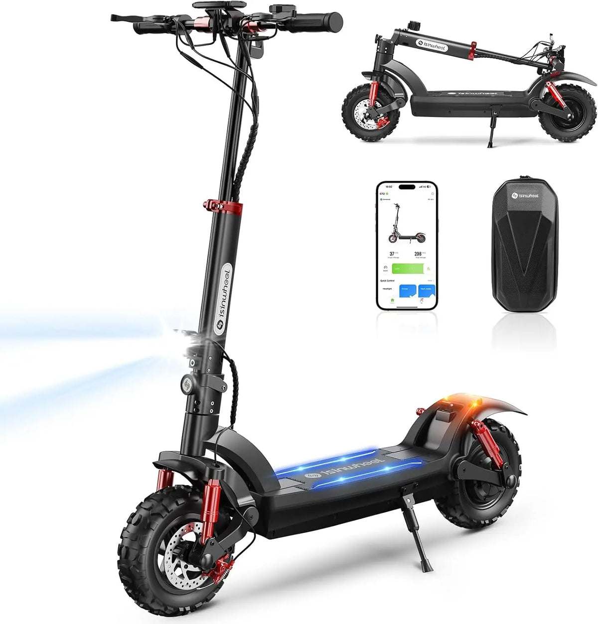 Isinwheel trottinette GT2 60KM – électrique, 48V, 1200W, 15Ah