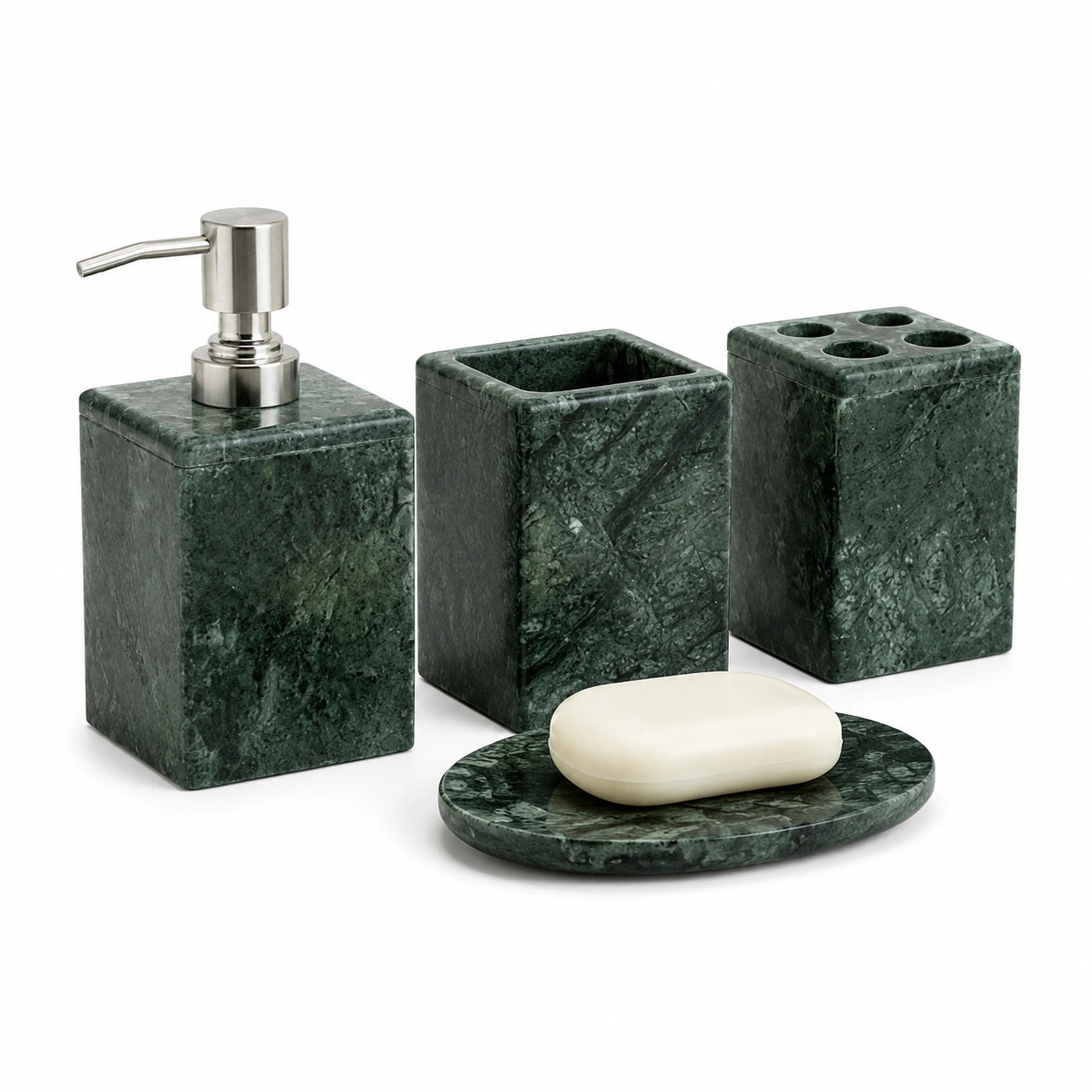 Ensemble de meubles de salle de bain, coloris naturel et vert, pour la salle de bain