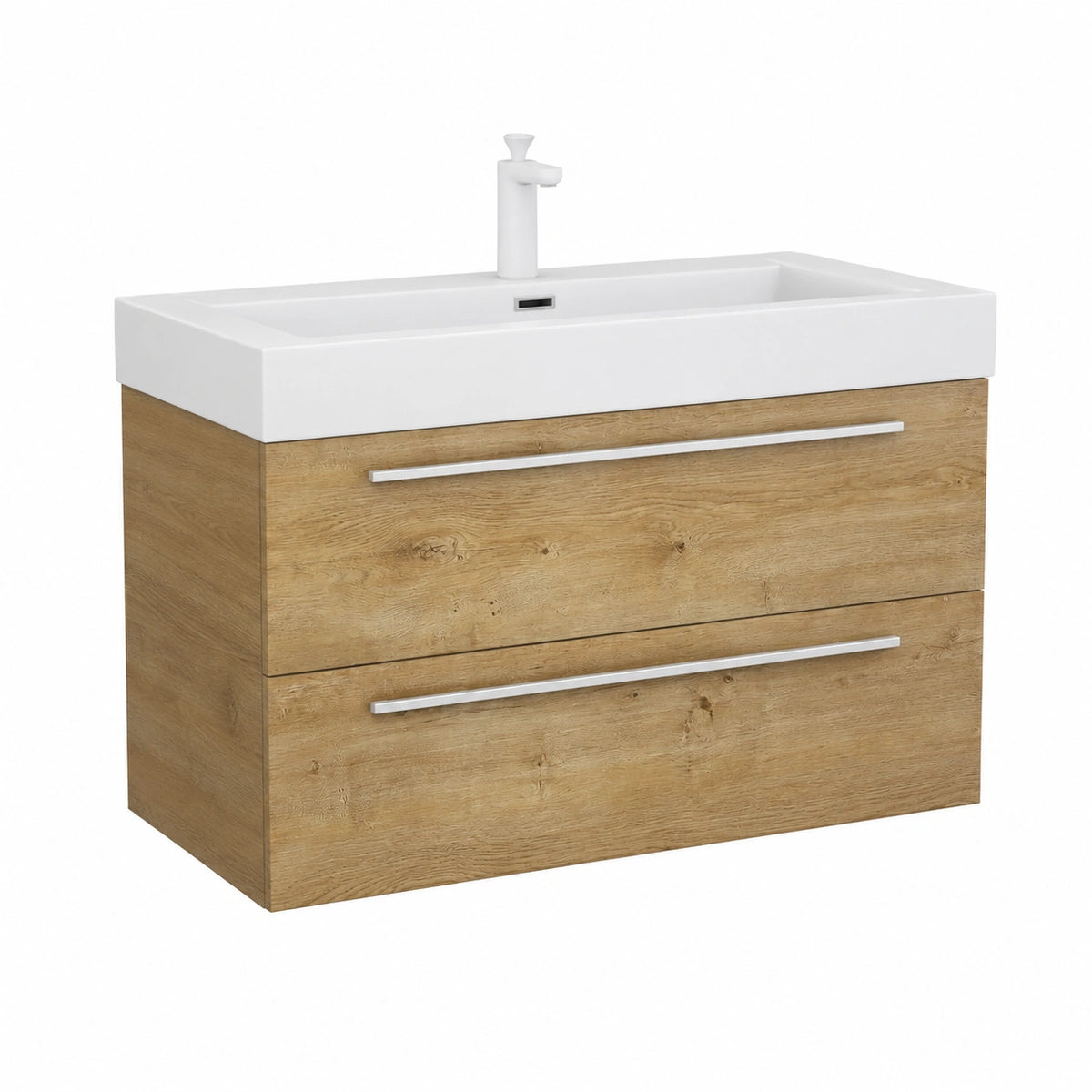 Ensemble de meubles de salle de bain, coloris marron, 2 pièces, pour la salle de bain