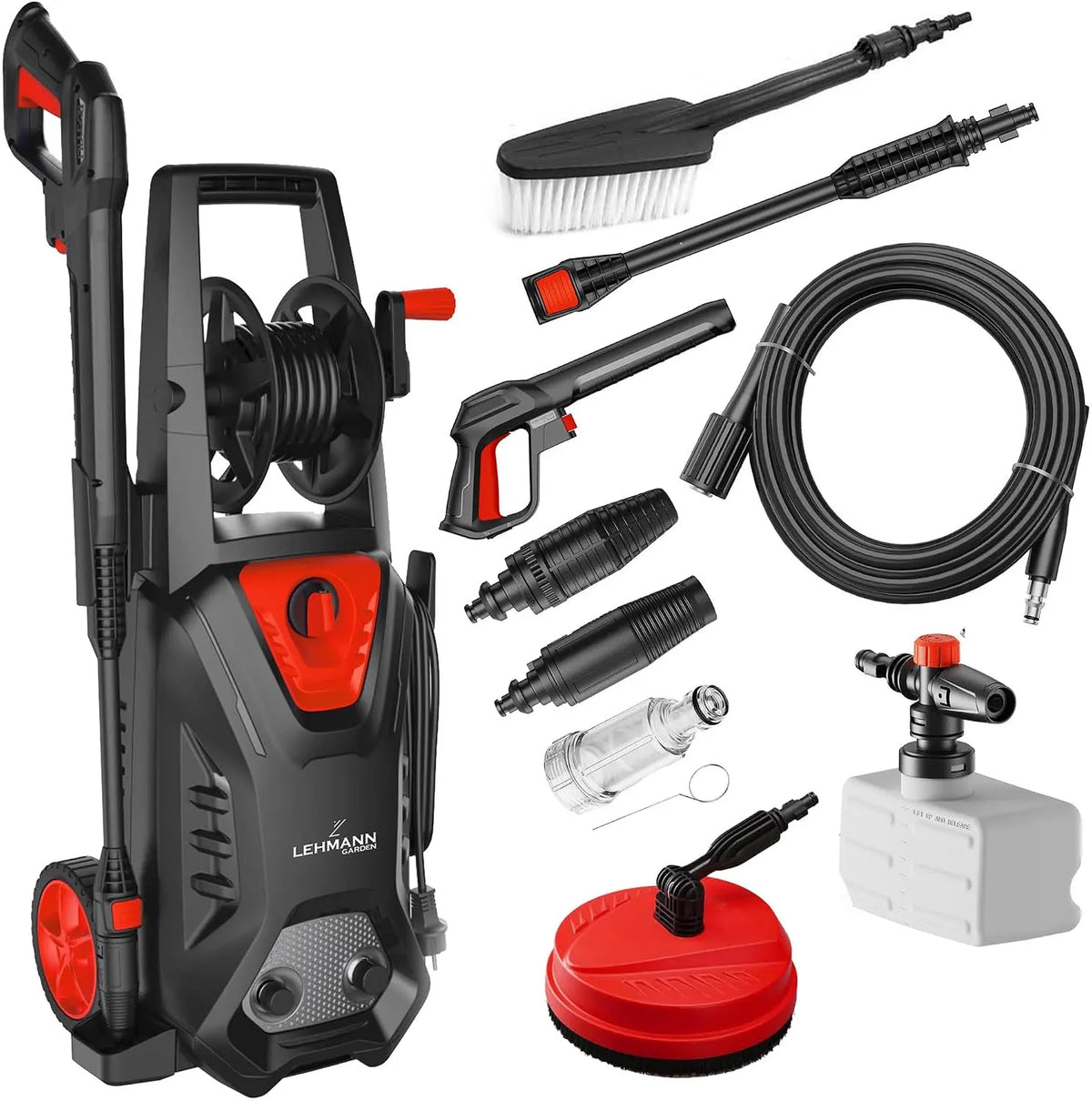 Lehmann nettoyeur haute pression – 1800 W, 450 l, 220 Bar, noir, rouge
