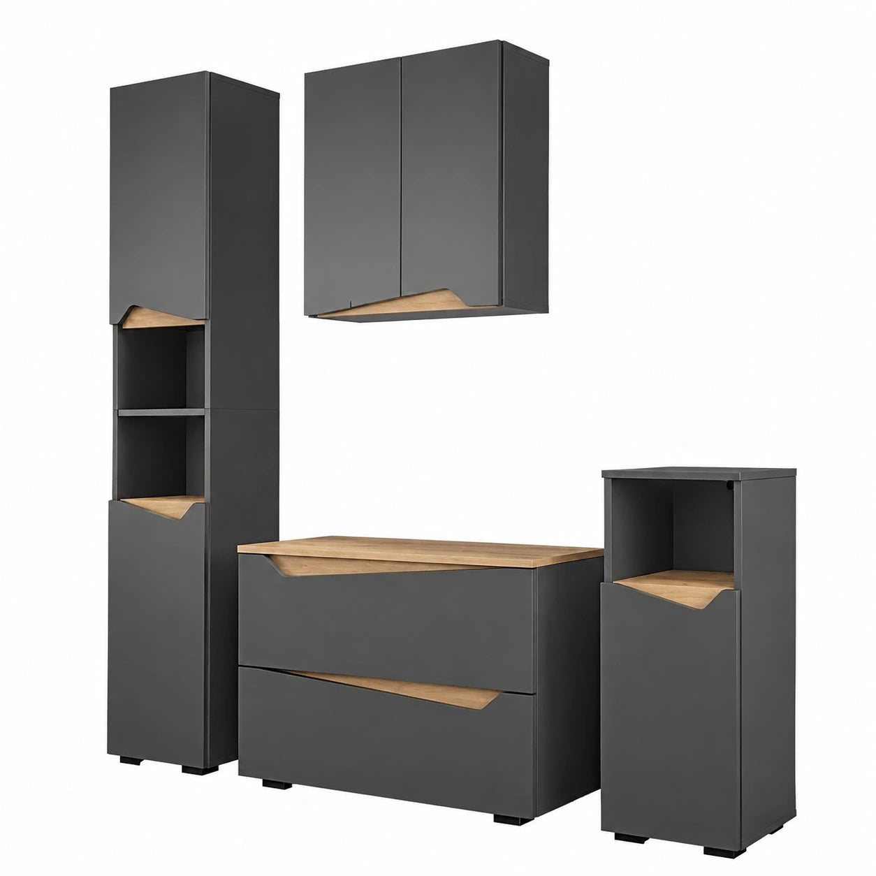 Ensemble de meubles de salle de bain, coloris anthracite, pour la salle de bain