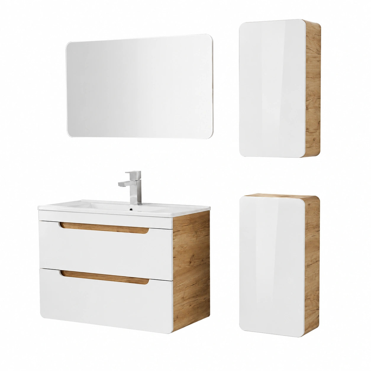 Armoire, en chêne, coloris blanc, pour la chambre