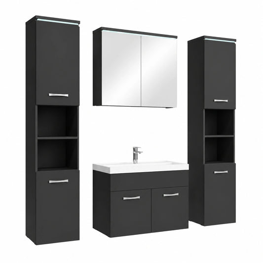 Armoire, avec rangement, 80 x 40 cm, coloris noir, pour la chambre