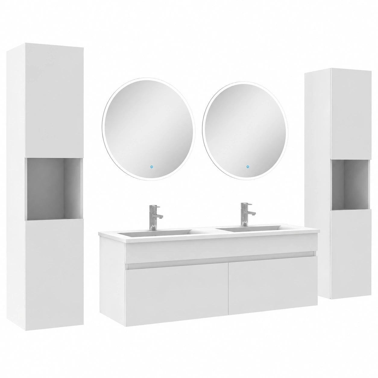Ensemble de meubles de salle de bain, coloris blanc, pour la salle de bain