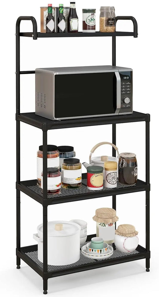 COSTWAY étagère – 4 Niveaux, 60 x 34,5 x 136 cm, noir