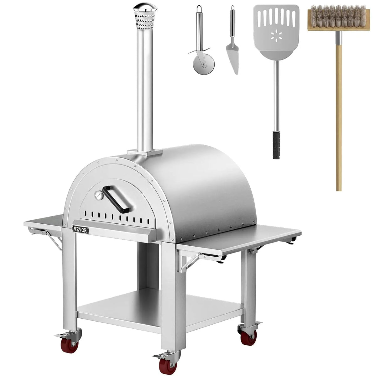 VEVOR four à pizza – 66x74x38 cm, argenté