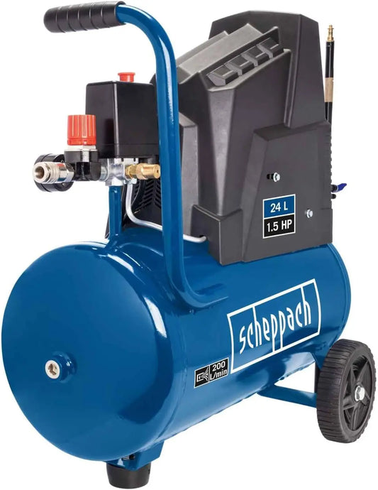 Scheppach compresseur – 1100 W, 24 Litres, 8 bar