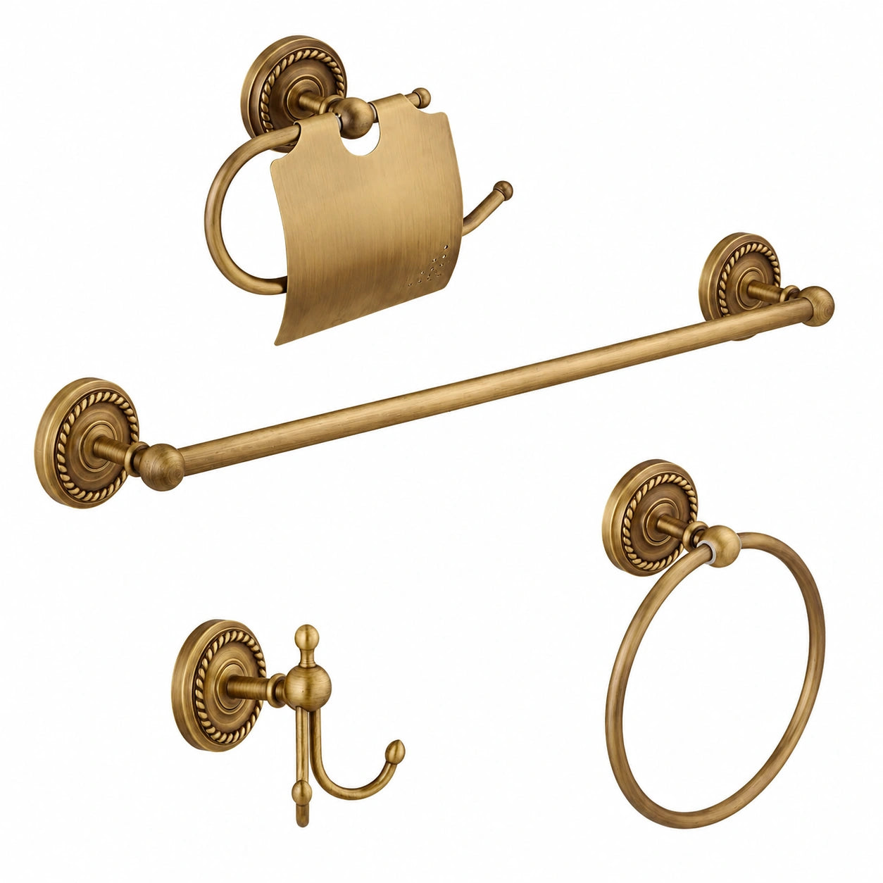 Ensemble de meubles de salle de bain, 4 pièces, avec crochets, avec portes, pour la salle de bain