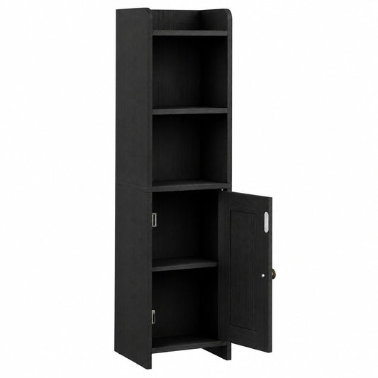 Armoire, réglable, avec rangement, avec étagères, coloris noir, pour la chambre