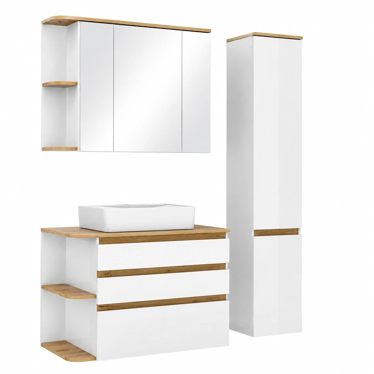 Armoire, en chêne, coloris blanc, pour la chambre
