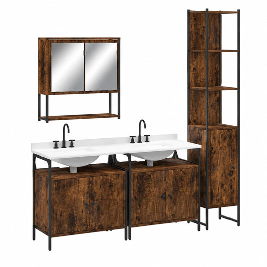 Armoire, en chêne, avec rangement, 4 pièces, pour la chambre