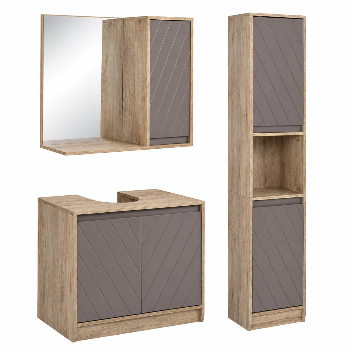Armoire, en chêne, coloris gris, pour la chambre