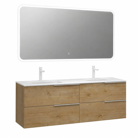 Ensemble de meubles de salle de bain, 2 pièces, 144 x 48 x 50 cm, pour la salle de bain