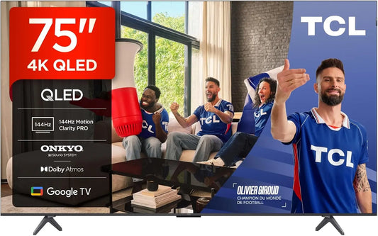 TCL téléviseur 75T8C – 4K, 75 pouces, 144Hz