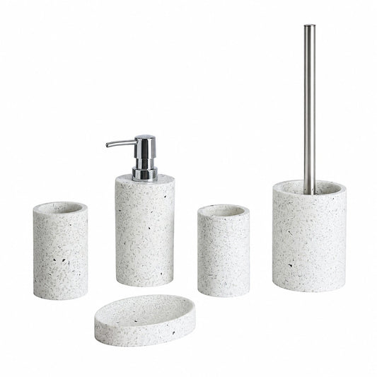 Ensemble de meubles de salle de bain, coloris blanc, 5 pièces, pour la salle de bain