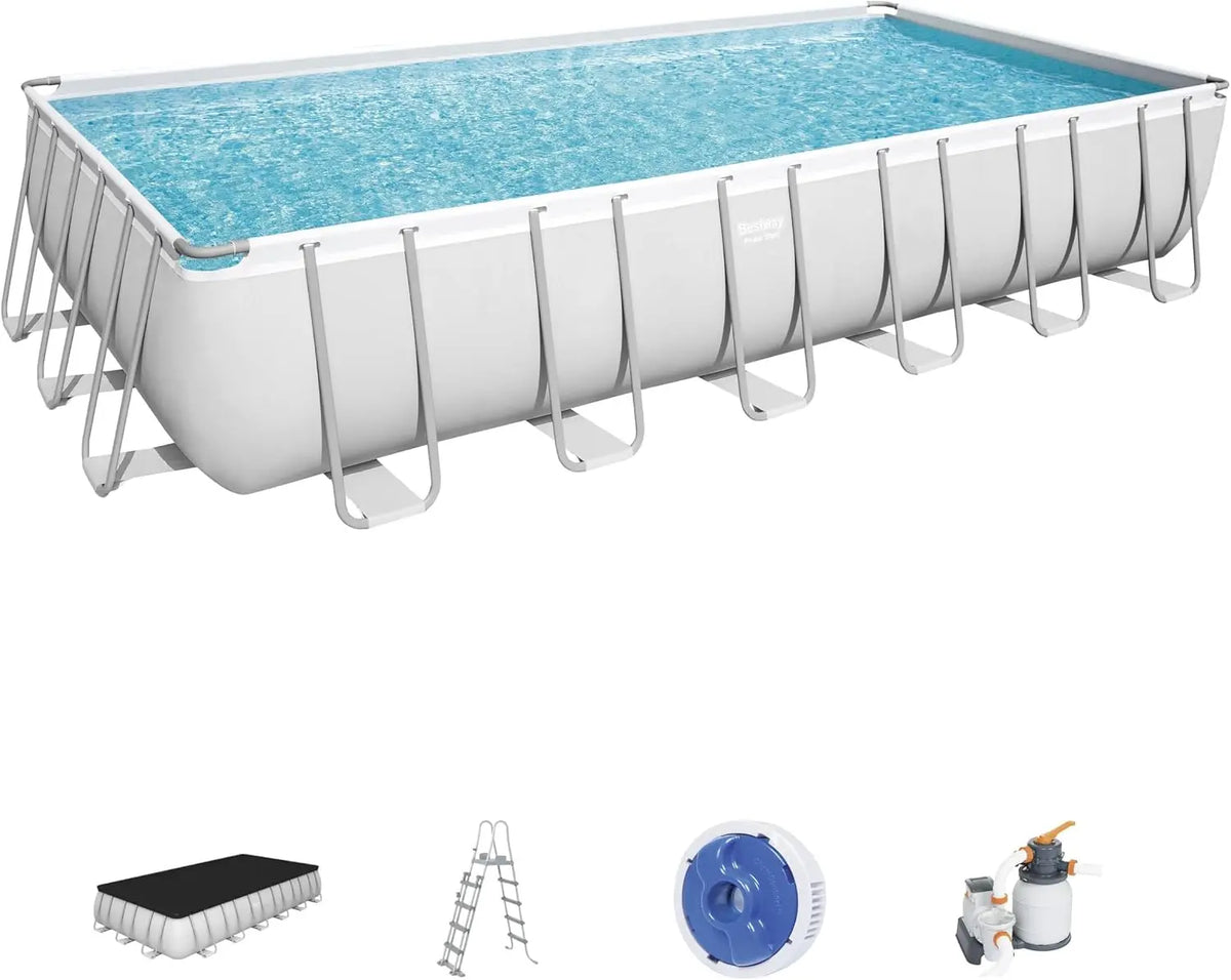 BESTWAY piscine – 732 x 366 x 132 cm, gris