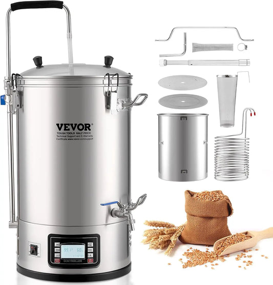 VEVOR système de brassage – électrique, 30 L / 35 L, argenté