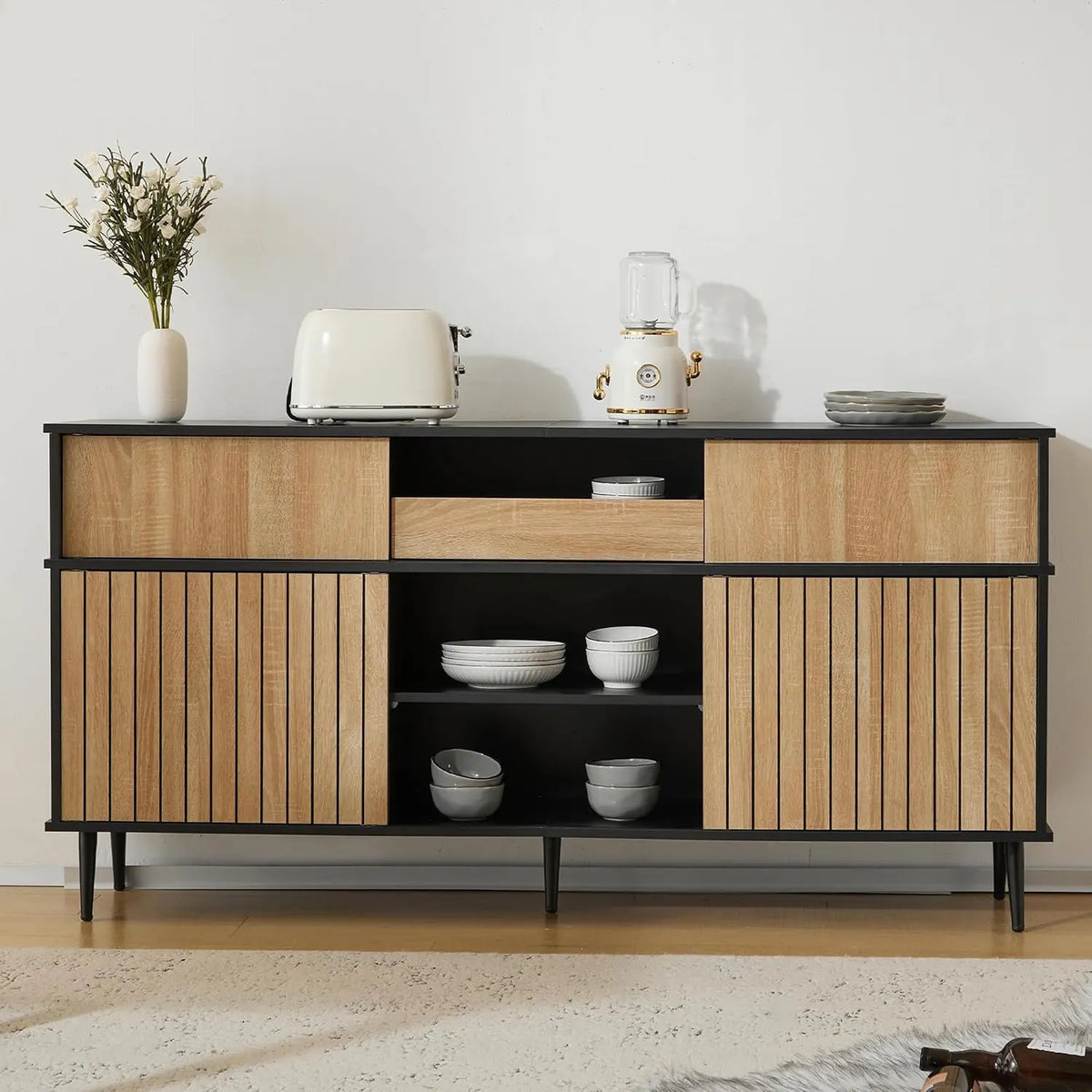 BTM meuble de rangement – 160x40x80Cm, noir