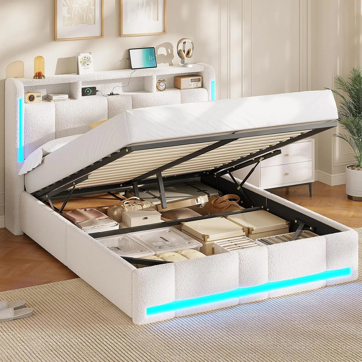 AOGLLATI lit – 140x190 CM, beige
